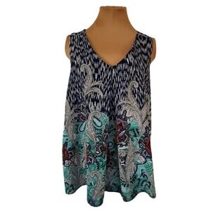 Forever 21 Paisley V-neck Blouse Women's XL